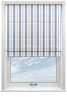 Laurel Stripe, Navy - Twist&Fit Roman Blind